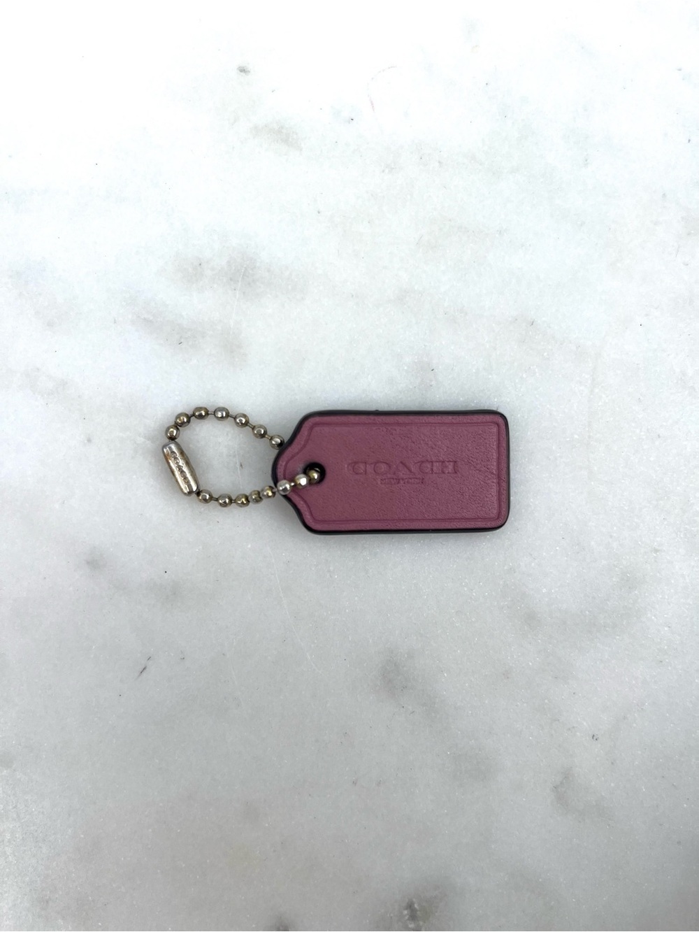 COACH Mini Leather Hang Tag, Lilac Purple
